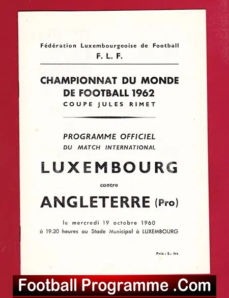 Luxembourg v England 1960