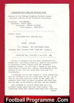 Mexborough Town Athletic v Bishop Auckland 1976 - FA Trophy - football programme