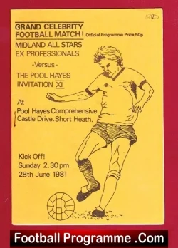 Midland All Stars v Pool Hayes XI 1981 – Walsall – Aston Villa