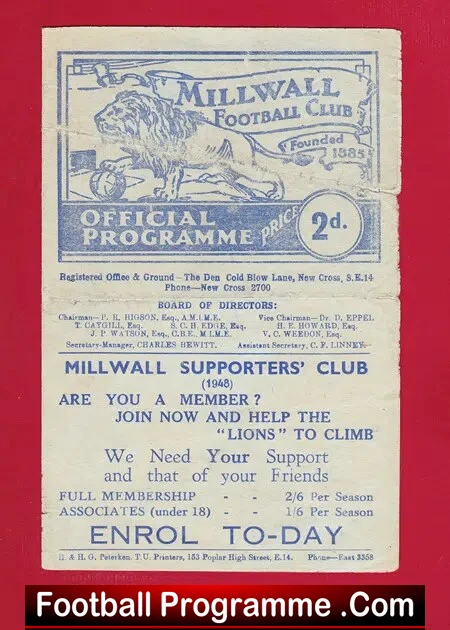 Millwall v Leyton Orient 1948