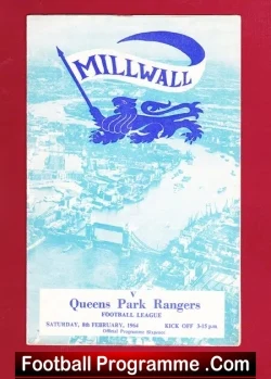 Millwall v QPR 1964 - football programme