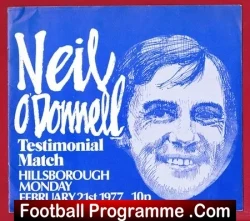 Neil O'Donnell Testimonial Benefit Match Sheffield Wednesday 77 - football programme