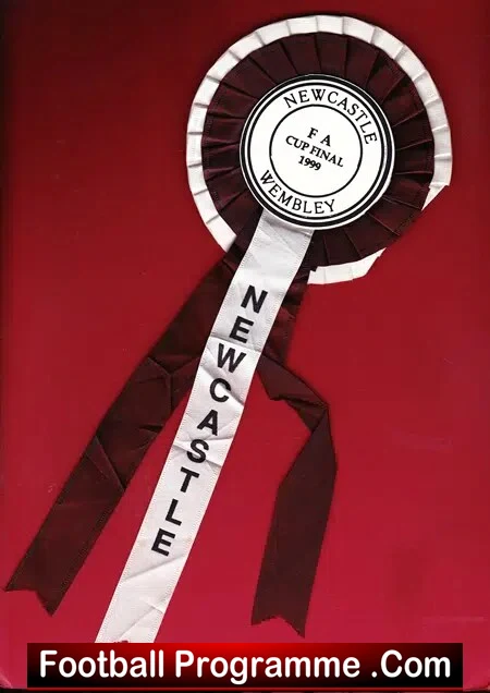 Newcastle United FA Cup Final Football Rosette 1999 v Man Utd