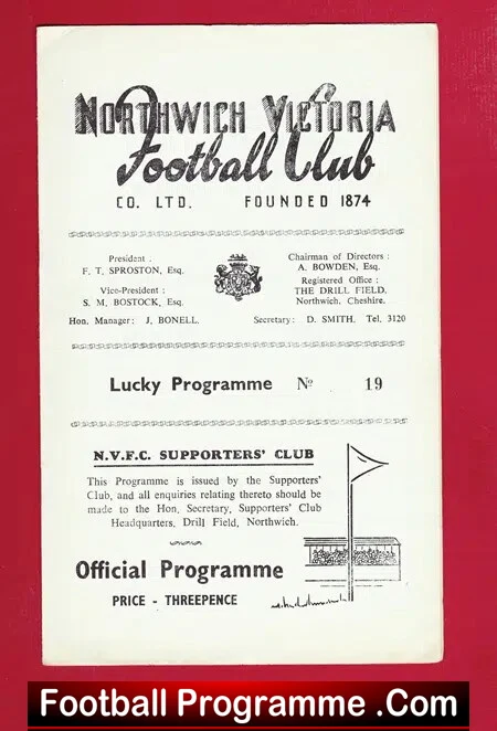 Northwich Victoria v Winsford United 1963