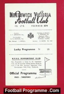 Northwich Victoria v Winsford United 1963