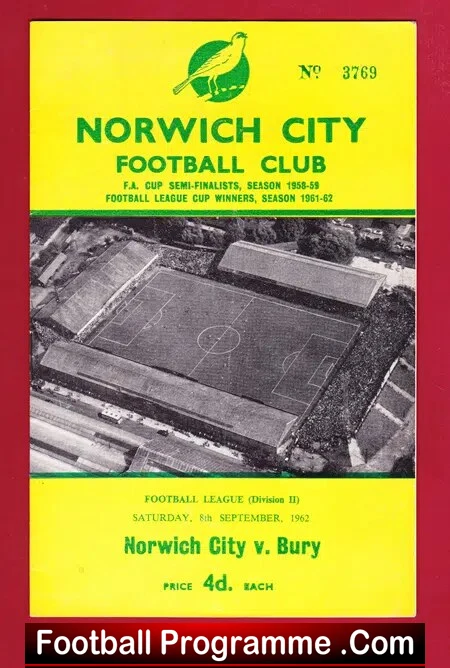 Norwich City v Bury 1962