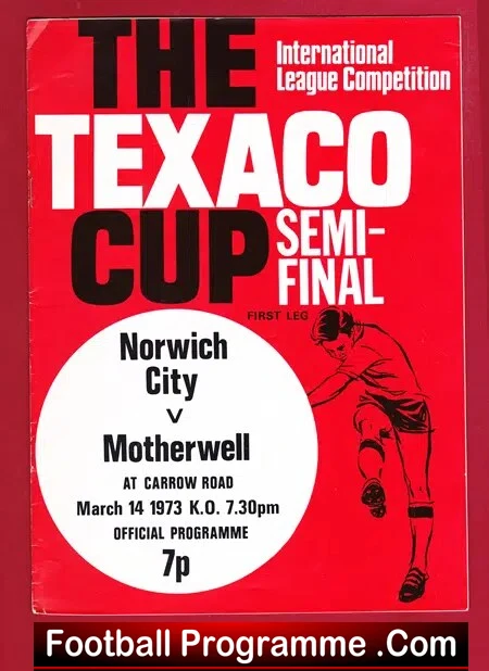 Norwich City v Motherwell 1973 – Texaco Cup Carrow Road