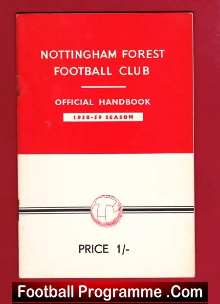 Nottingham Forest Football Club Official Handbook 1958 – 1959