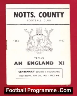 Notts County v England XI 1962 – Centenary Souvenir