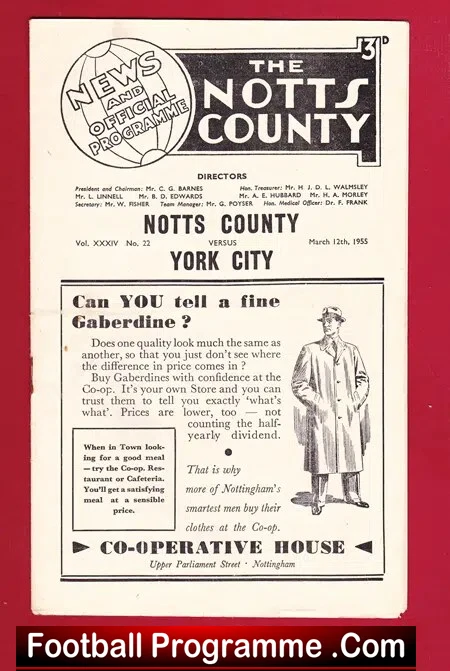 Notts County v York City 1955