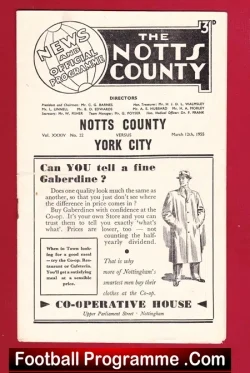 Notts County v York City 1955