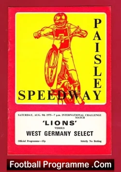 Paisley Speedway v Germany Select 1975 – Scotland