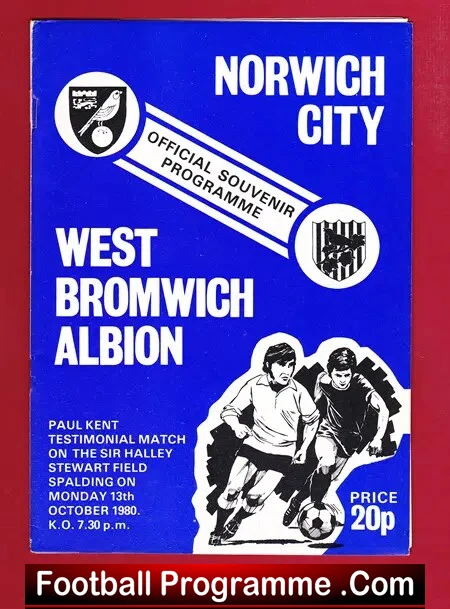 Paul Kent Testimonial Benefit Match Norwich City 1980