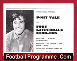 Port Vale v Fort Lauderdale Strikers 1978 - Gordon Banks Goalie - football programme