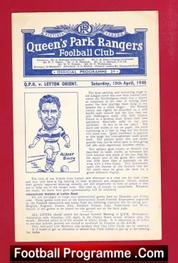 Queens Park Rangers v Leyton Orient 1948 - 1940's QPR Programmes - football programme
