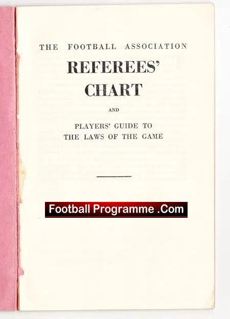 Referee Football Rules Laws Chart Book - 1939 - 1940 - Signed