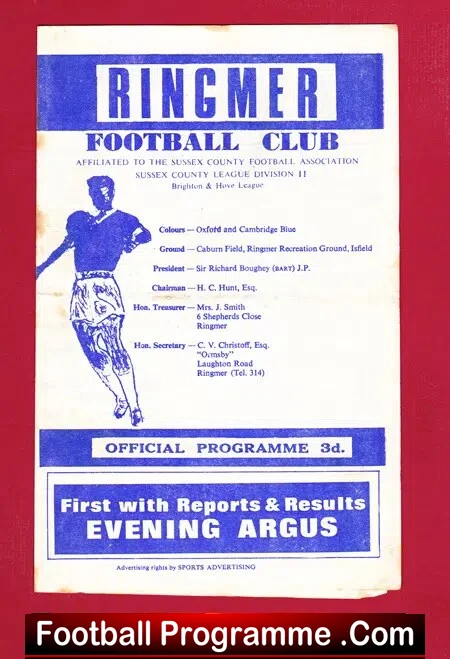 Ringmer v Wigmore 1960’s ? – Sussex League