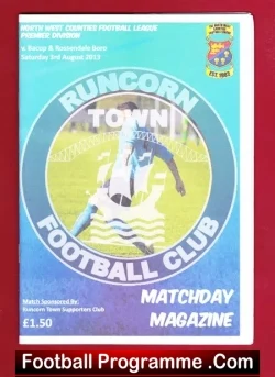 Runcorn Town v Bacup & Rossendale Borough 2013 - football programme