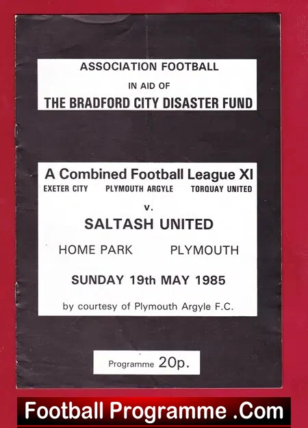 Saltash United v Combined Football League 1985 Bradford Disaster