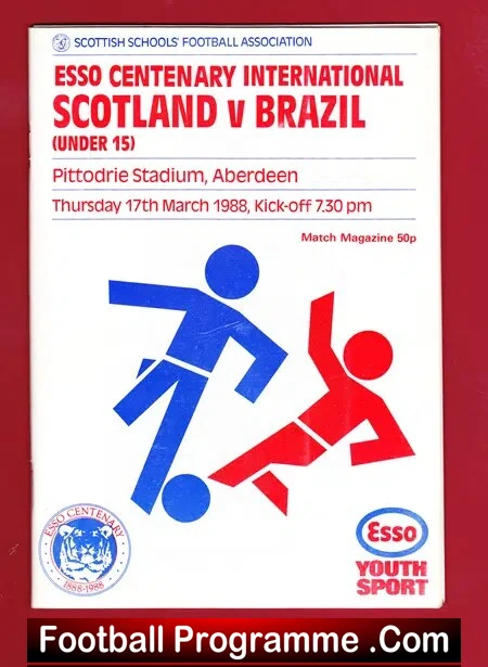 Scotland v Brazil 1988 – U15 – Under 15 at Pittodrie Aberdeen