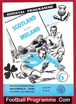 Scotland v Ireland 1958 - Amateur International Broomfield Park - football programme