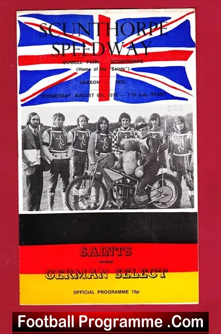 Scunthorpe Speedway v Germany Select 1975