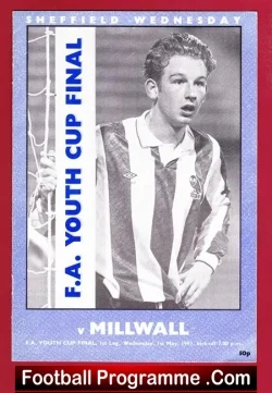Sheffield Wednesday v Millwall 1991 - FA Youth Cup Final - football programme