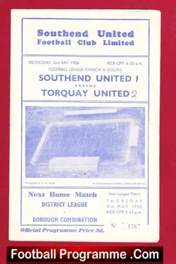 Southend United v Torquay United 1956 – Printers Error