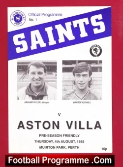 St Johnstone v Aston Villa 1988 – Friendly Muirton Park Scotland