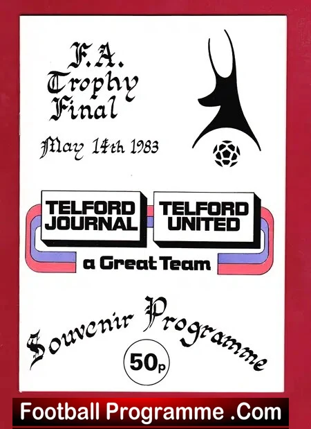 Telford United FA Trophy Cup Final Souvenir 1983 – Multi SIGNED