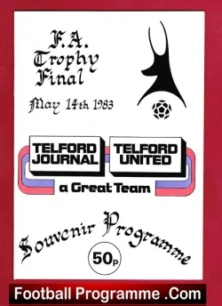 Telford United FA Trophy Cup Final Souvenir 1983 – Multi SIGNED