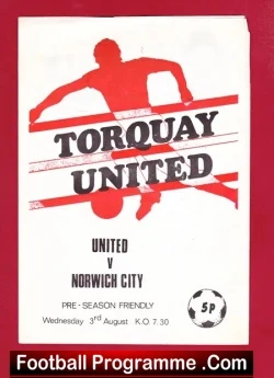 Torquay United v Norwich City 1977 – Pre Season Friendly