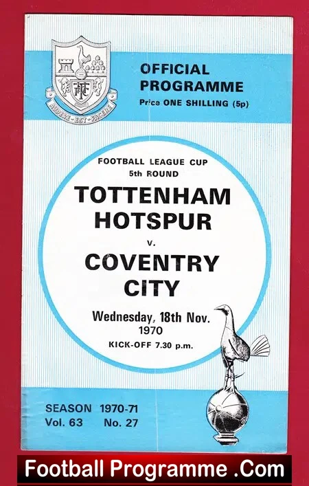 Tottenham Hotspur v Coventry City 1970 – League Cup