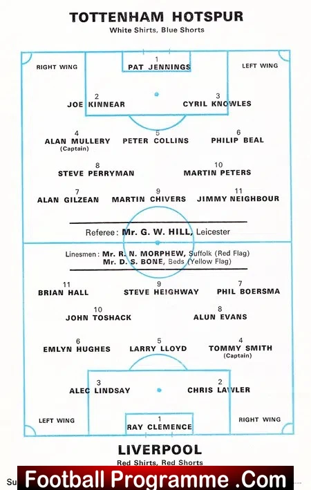 Tottenham Hotspur v Liverpool 1971