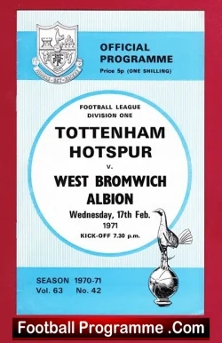 Tottenham Hotspur v WBA 1971