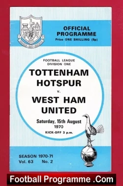 Tottenham Hotspur v West Ham United 1970