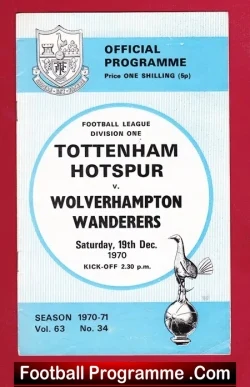 Tottenham Hotspur v Wolves 1970
