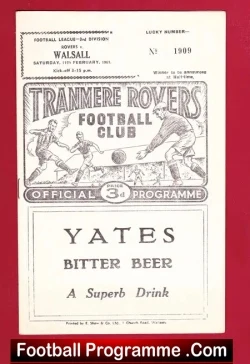 Tranmere Rovers v Walsall 1961