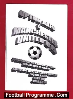 Upton Athletic v Manchester United 2000 - Cheshire County Sports - football programme