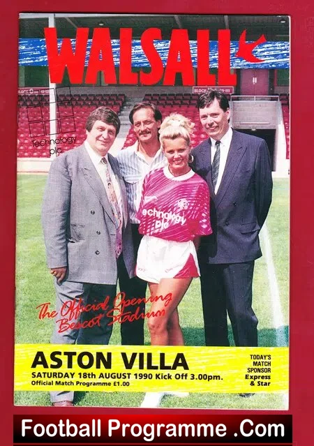 Walsall v Aston Villa 1990 - First Match Bescot Stadium 1st Game