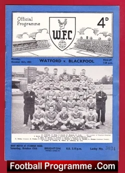 Watford v Blackpool 1955 - football programme