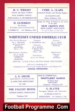 Whittlesey United v March St Marys 1965 - football programme