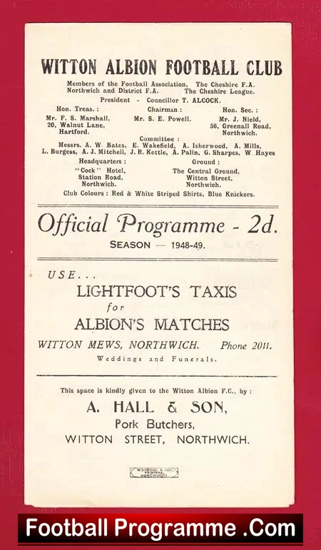 Witton Albion v Buxton 1948