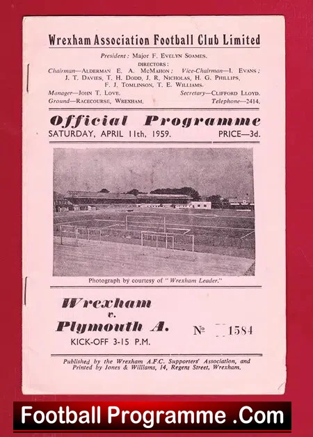 Wrexham v Plymouth Argyle 1959