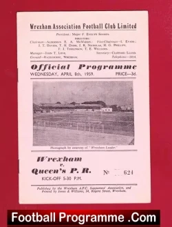 Wrexham v QPR 1959 - football programme