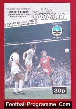 Wrexham v Swansea City 1983 - Welsh Cup Final Wales - football programme