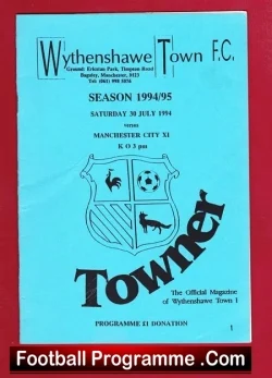 Wythenshawe Town v Manchester City 1994 – Friendly Baguley