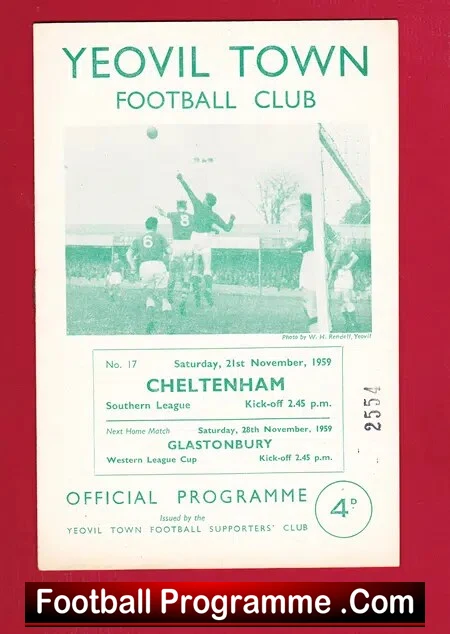 Yeovil Town v Cheltenham Town 1959