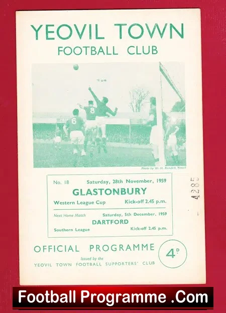 Yeovil Town v Glastonbury 1959