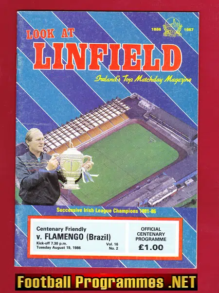 Linfield v Flamengo 1986 - Brazil Team in Northern Ireland